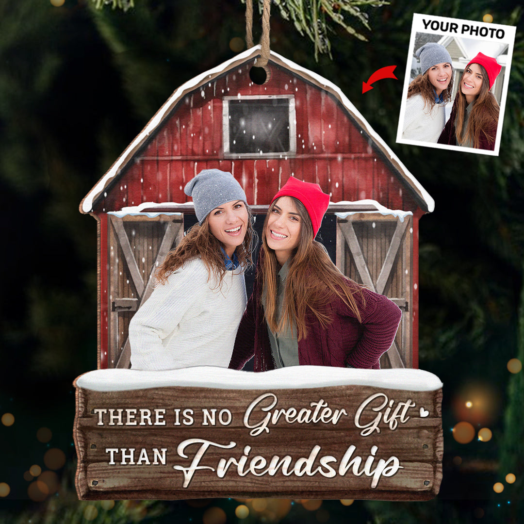 Photo personnalisée pour amis : profitez de Noël ensemble ! Décoration personnalisée pour meilleure amie ! En bois, forme personnalisée ! Cadeau de Noël pour meilleures amies, meilleures amies et sœurs.