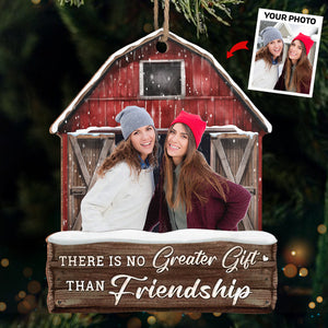 Photo personnalisée pour amis : profitez de Noël ensemble ! Décoration personnalisée pour meilleure amie ! En bois, forme personnalisée ! Cadeau de Noël pour meilleures amies, meilleures amies et sœurs.