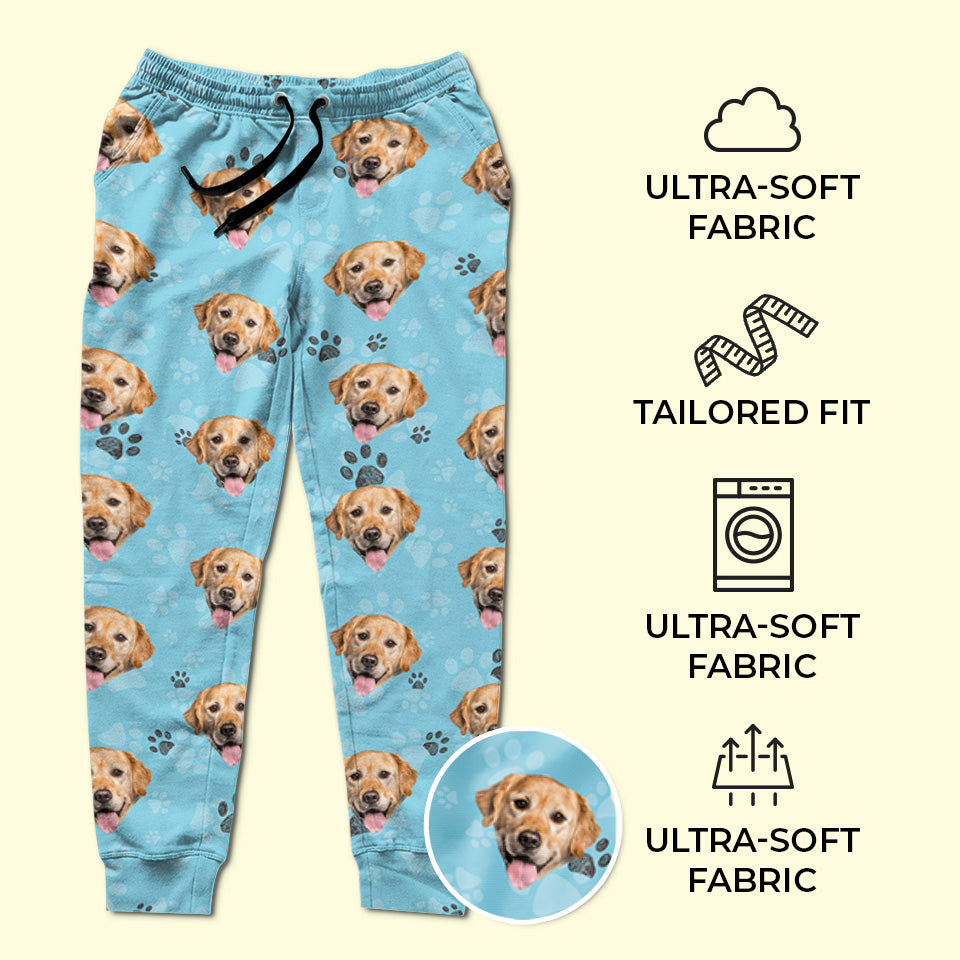 Photo personnalisée « Mon chien est le meilleur chien » - Pantalon de survêtement unisexe personnalisé pour chien et chat - Cadeau de Noël pour propriétaires et amoureux des animaux