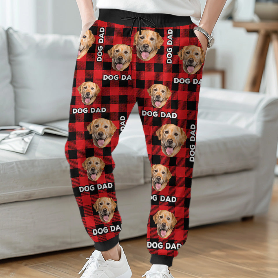 Photo personnalisée du meilleur papa chien du monde - Pantalon de survêtement unisexe personnalisé pour chien et chat - Cadeau de Noël pour propriétaires et amoureux des animaux