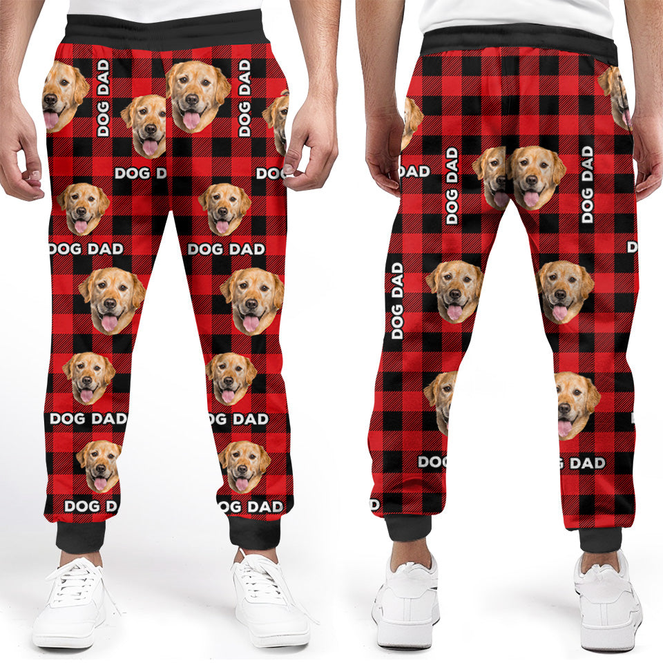 Photo personnalisée du meilleur papa chien du monde - Pantalon de survêtement unisexe personnalisé pour chien et chat - Cadeau de Noël pour propriétaires et amoureux des animaux