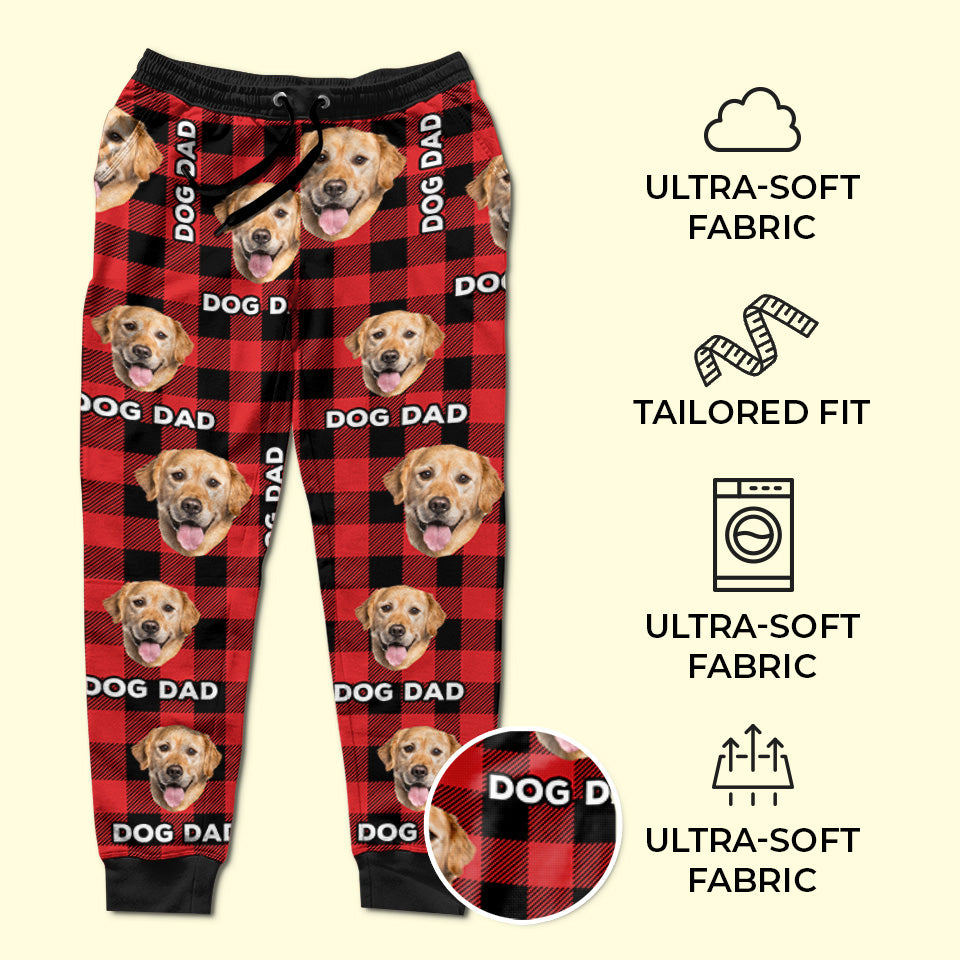 Photo personnalisée du meilleur papa chien du monde - Pantalon de survêtement unisexe personnalisé pour chien et chat - Cadeau de Noël pour propriétaires et amoureux des animaux