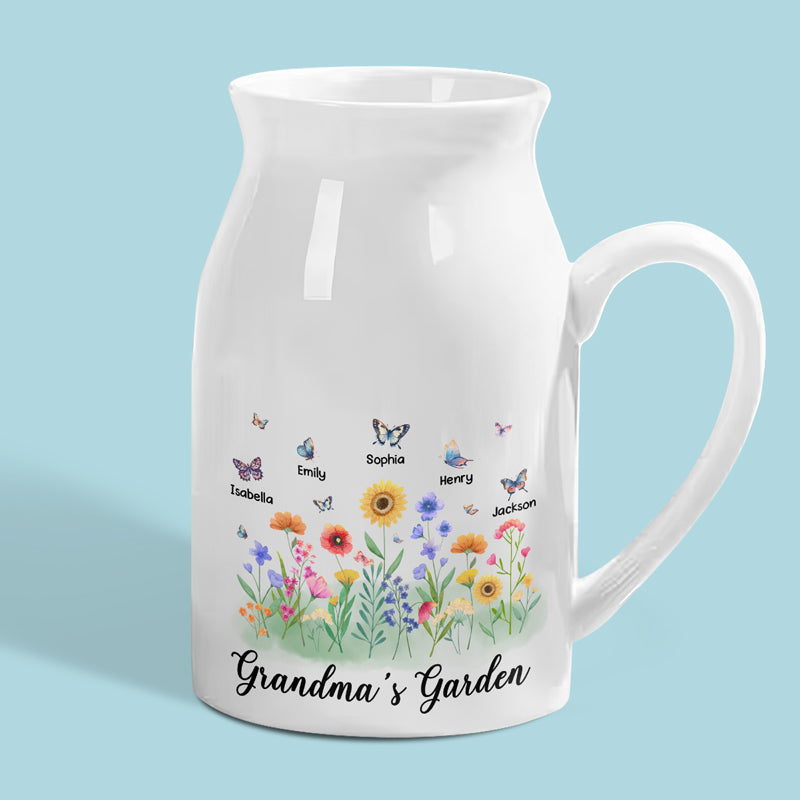 Nous commençons et terminons en famille - Vase à fleurs personnalisé pour la décoration intérieure - Cadeau de pendaison de crémaillère pour maman et grand-mère