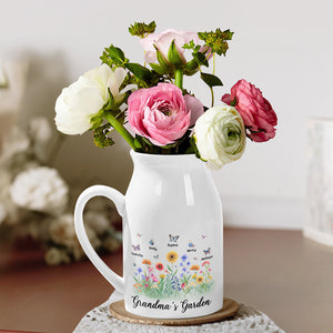 Nous commençons et terminons en famille - Vase à fleurs personnalisé pour la décoration intérieure - Cadeau de pendaison de crémaillère pour maman et grand-mère