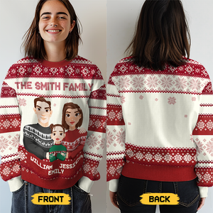 La famille est la meilleure chose au monde - Sweat-shirt personnalisé pour la famille - Pull en laine unisexe - Cadeau de Noël pour les membres de la famille