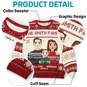 La famille est la meilleure chose au monde - Sweat-shirt personnalisé pour la famille - Pull en laine unisexe - Cadeau de Noël pour les membres de la famille
