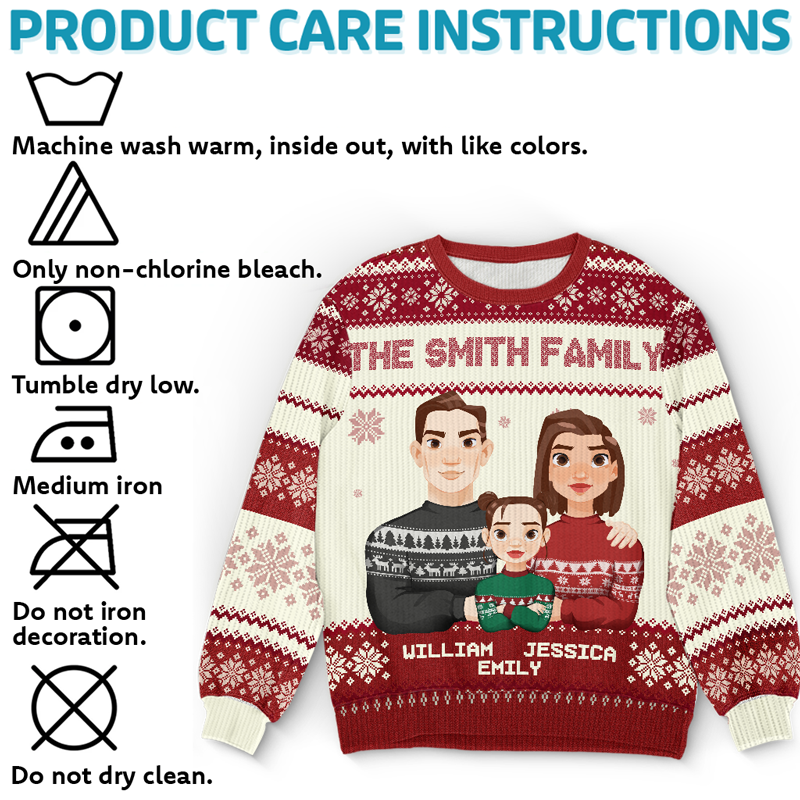 La famille est la meilleure chose au monde - Sweat-shirt personnalisé pour la famille - Pull en laine unisexe - Cadeau de Noël pour les membres de la famille