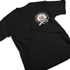 Photo personnalisée à laquelle appartient cet humain - T-shirt unisexe personnalisé, sweat à capuche, sweat-shirt - Fête des Pères, cadeau pour les propriétaires d'animaux et les amoureux des animaux