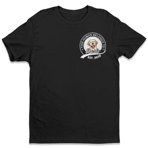 Photo personnalisée à laquelle appartient cet humain - T-shirt unisexe personnalisé, sweat à capuche, sweat-shirt - Fête des Pères, cadeau pour les propriétaires d'animaux et les amoureux des animaux