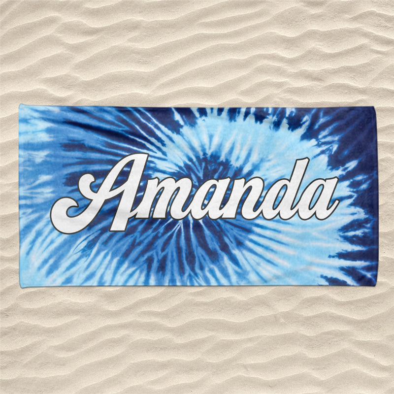 Évadez-vous à la plage - Serviette de plage personnalisée pour toute la famille - Cadeau pour les vacances d'été, cadeau pour les membres de la famille