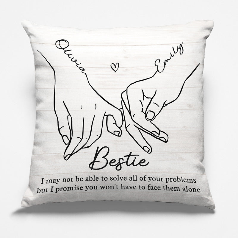 L'amitié est un cadeau précieux - Coussin personnalisé Bestie - Cadeau de Noël pour meilleures amies, meilleures amies et sœurs