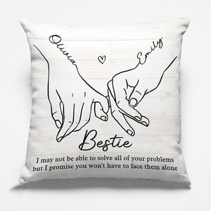 L'amitié est un cadeau précieux - Coussin personnalisé Bestie - Cadeau de Noël pour meilleures amies, meilleures amies et sœurs