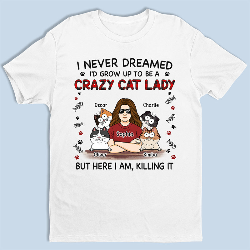 Me voici - T-shirt unisexe personnalisé avec chat, sweat à capuche, cadeau pour les propriétaires et les amoureux des animaux