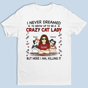 Me voici - T-shirt unisexe personnalisé avec chat, sweat à capuche, cadeau pour les propriétaires et les amoureux des animaux