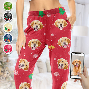 Pyjama personnalisé avec photo de moi et mes animaux de compagnie - Pantalon de pyjama personnalisé avec photo de visage pour chien et chat - Nouveauté, cadeau de Noël pour les propriétaires et les amoureux des animaux