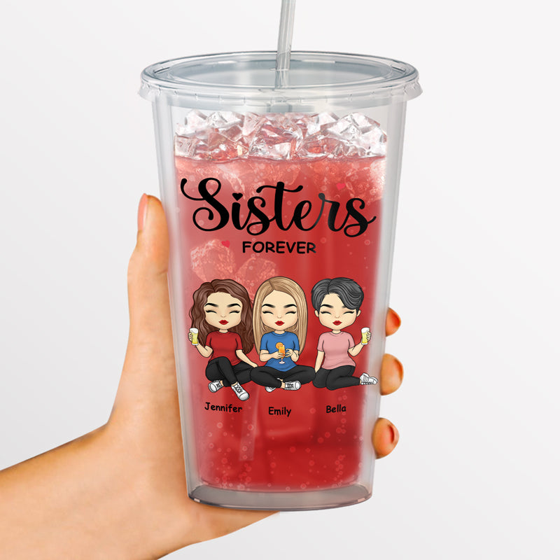 Nous sommes des âmes sœurs - Gobelet en acrylique transparent personnalisé Bestie - Cadeau pour meilleures amies, meilleures amies, sœurs