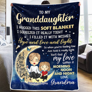To My Lovely Granddaughter - Family Personalized Custom Blanket - Birthday Gift From Mom, Grandma