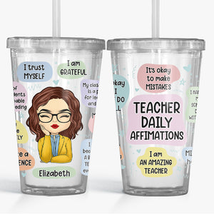 Mes élèves méritent le meilleur - Gobelet en acrylique transparent personnalisé pour enseignant - Cadeau pour enseignant, rentrée scolaire
