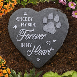 Tu es à jamais dans mon cœur - Pierre commémorative pour chien et chat - Cadeau de condoléances pour les amoureux des animaux, les propriétaires d'animaux