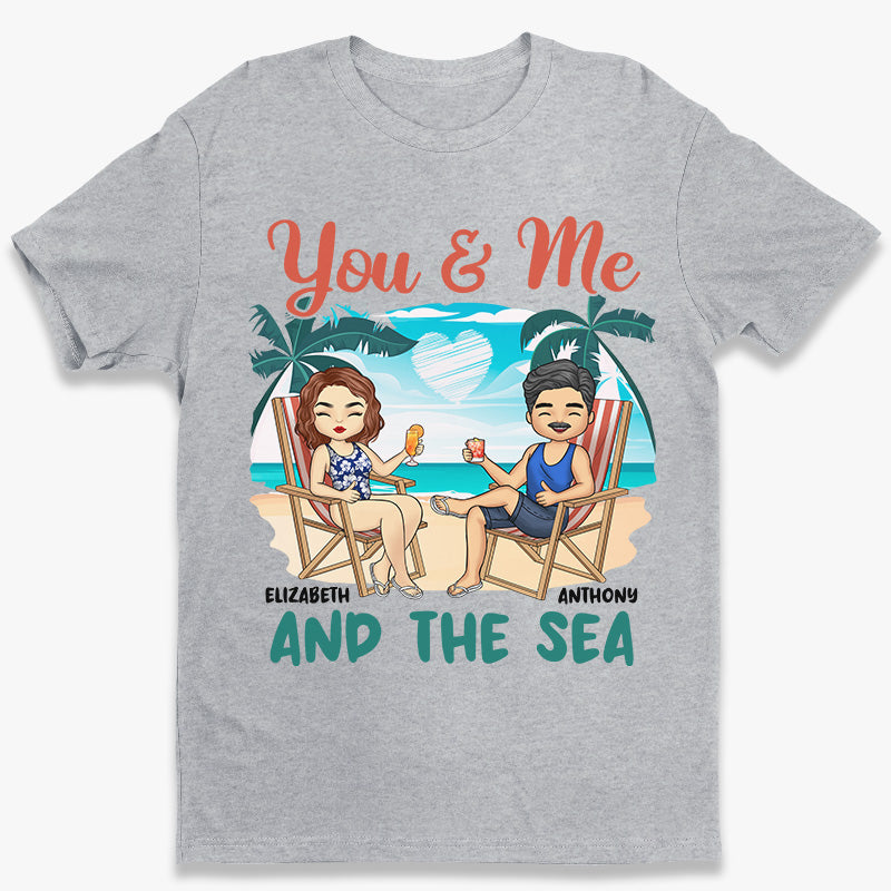 Toi, moi et la mer - T-shirt unisexe personnalisé, sweat à capuche, sweat-shirt - Vacances d'été, cadeau pour mari et femme, anniversaire
