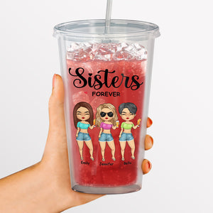 Amis jusqu'au bout - Gobelet en acrylique transparent personnalisé Bestie - Cadeau pour meilleures amies, meilleures amies, sœurs