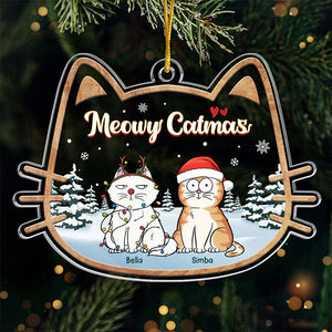 Cats Make The Season Bright - Cat Personalized Custom Ornament - Acrylic Cat Shaped - Christmas Gift For Pet Owners, Pet Lovers