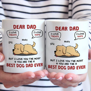 Le meilleur papa chien de tous les temps - Mug personnalisé pour chien - Fête des pères, cadeau pour les propriétaires d'animaux et les amoureux des animaux