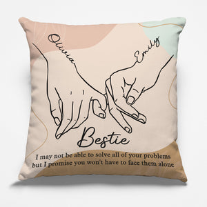 Notre amitié est infinie - Coussin personnalisé Bestie - Cadeau de Noël pour meilleures amies, meilleures amies, sœurs