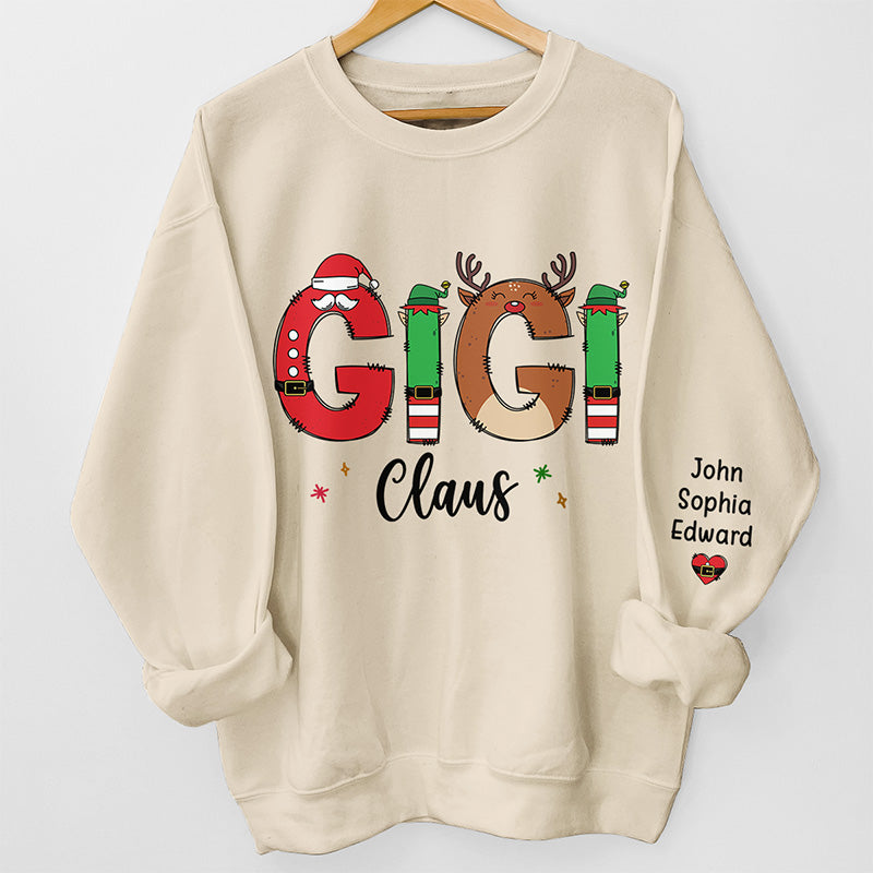 Mes plus grandes bénédictions, appelez-moi Gigi - Sweat-shirt unisexe personnalisé avec motif sur la manche - Cadeau de Noël pour maman, grand-mère