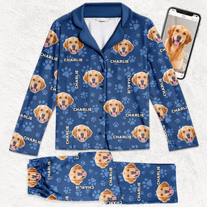 Pyjama personnalisé avec photo de chat : le monde est roi ! Pyjama personnalisé avec photo de visage pour chien et chat ! Cadeau de Noël pour les propriétaires et les amoureux des animaux.