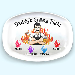 Daddy Grill Legend - Plateau personnalisé pour la famille - Cadeau pour la fête des pères et l'anniversaire de papa