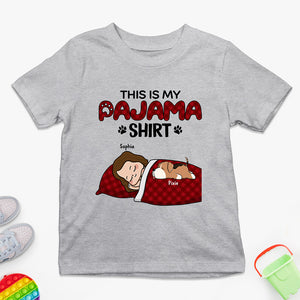 T-shirt pyjama enfant et chien - T-shirt personnalisé chien - Cadeau pour enfant, propriétaire d'animaux et amoureux des animaux