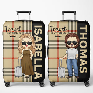 Où que vous alliez, cela devient une partie de vous d'une manière ou d'une autre - Housse de bagage personnalisée de voyage - Cadeau de vacances, cadeau pour les amateurs de voyages d'aventure
