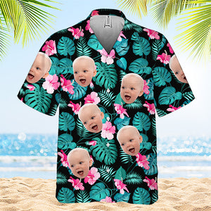 Photo personnalisée « Tu m'as eu à Aloha » - Chemise hawaïenne tropicale unisexe personnalisée pour la famille - Cadeau de vacances d'été, cadeau pour les membres de la famille