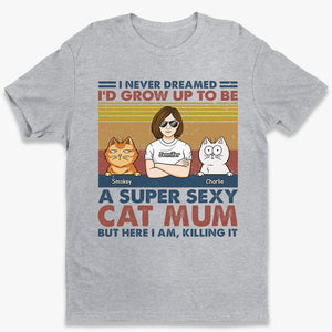 Un papa chat super sexy, une maman chat - T-shirt unisexe personnalisé, sweat à capuche, sweat-shirt - Cadeau pour les propriétaires d'animaux et les amoureux des animaux