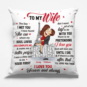 Celui que mon âme aime - Coussin personnalisé pour couple - Cadeau pour mari et femme, anniversaire