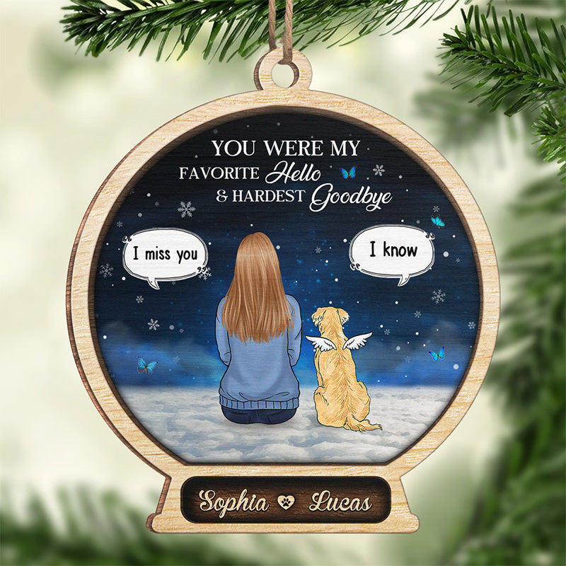 Écoutez le vent et pensez à moi - Ornement commémoratif personnalisé - Bois de forme personnalisée - Cadeau de Noël, cadeau de condoléances pour les propriétaires d'animaux et les amoureux des animaux