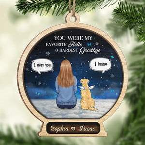 Écoutez le vent et pensez à moi - Ornement commémoratif personnalisé - Bois de forme personnalisée - Cadeau de Noël, cadeau de condoléances pour les propriétaires d'animaux et les amoureux des animaux
