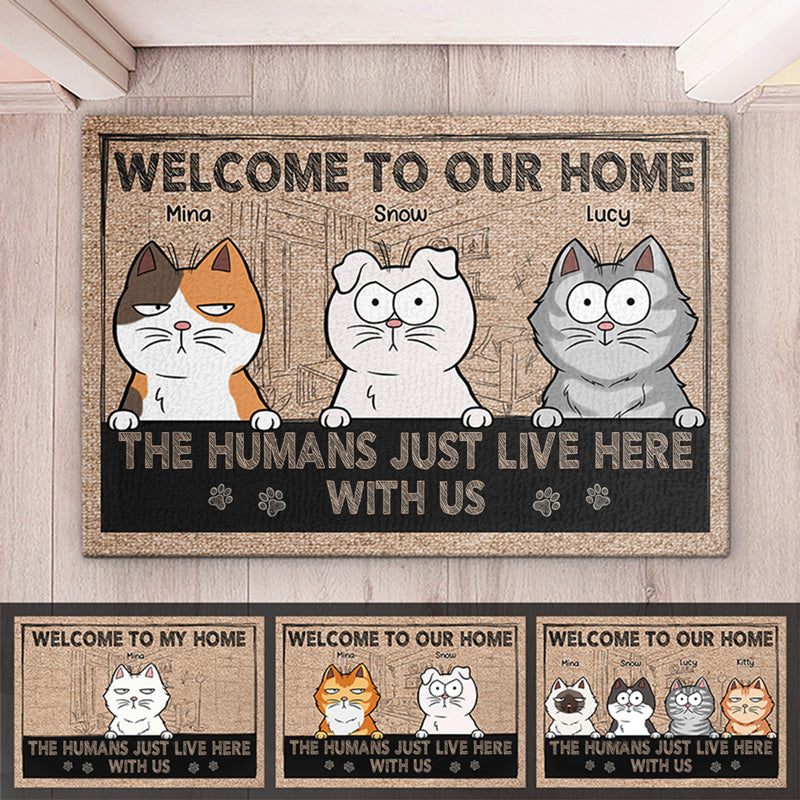 Bienvenue dans la maison du chat - Tapis décoratif personnalisé pour chat - Cadeau pour les propriétaires et les amoureux des animaux