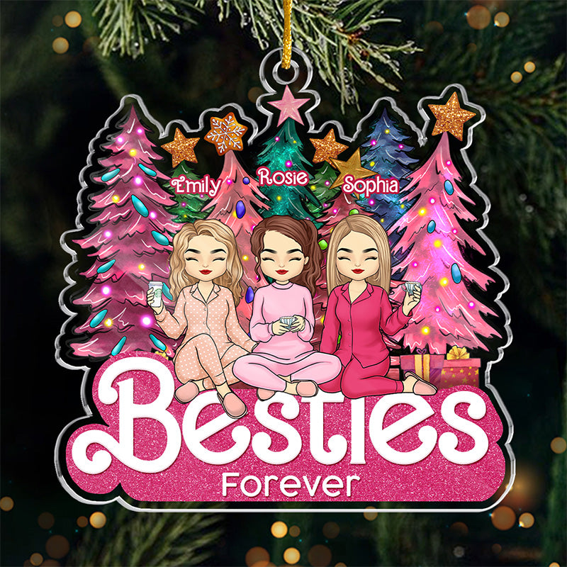 Joyeux Noël à ma sœur, meilleure amie et thérapeute - Décoration personnalisée pour meilleure amie - Forme personnalisée en acrylique - Cadeau de Noël pour meilleures amies, meilleures amies, sœurs