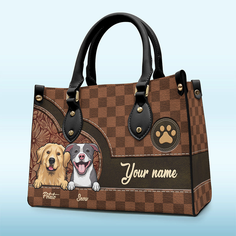 Amour inconditionnel dans un sac en fourrure - Sac à main en cuir personnalisé pour chien et chat - Cadeau pour propriétaires et amoureux des animaux