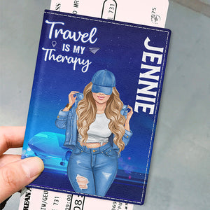 Go Somewhere You've Never Been Before - Travel Personalized Custom Passport Cover, Passport Holder - Holiday Vacation Gift, Gift For Adventure Travel Lovers