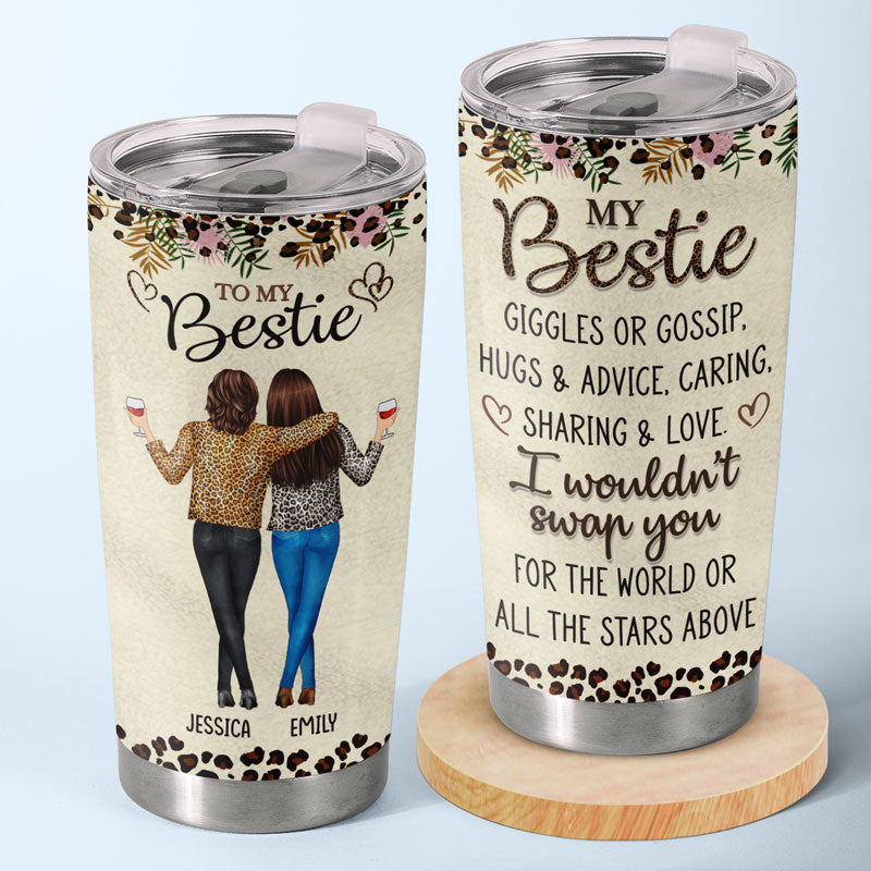Un véritable ami vous aime pour qui vous êtes - Gobelet personnalisé Bestie - Cadeau pour les meilleures amies, BFF, sœurs