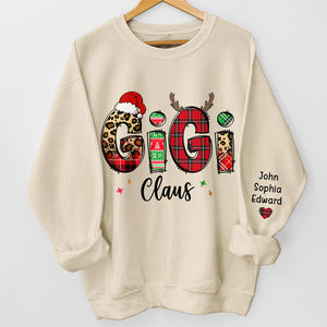 Keep Calm And Love Gigi - Family Personalized Custom Unisex Sweatshirt With Design On Sleeve - Christmas Gift For Mom, Grandma
