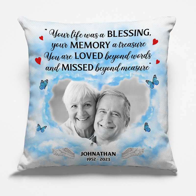 Coussin photo personnalisé « Quand tu me manques » : embrasse-le ! Coussin personnalisé commémoratif ! Cadeau de condoléances pour les membres de la famille