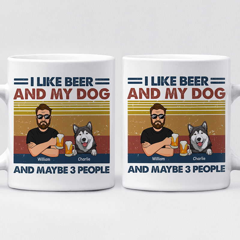 J'aime la bière et mon chien - Mug personnalisé pour chien - Cadeau pour les propriétaires d'animaux et les amoureux des animaux