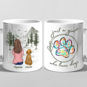 Juste une fille qui aime les chiens - Mug personnalisé avec chien - Cadeau pour les propriétaires d'animaux et les amoureux des animaux