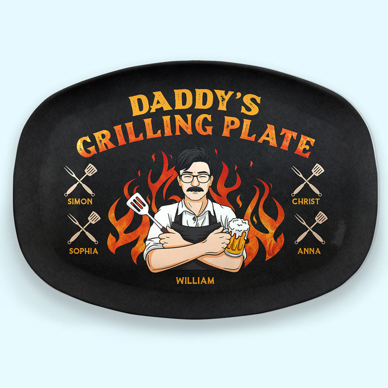 Mon père adore cuisiner pour moi - Plateau personnalisé familial - Cadeau de fête des pères et d'anniversaire pour papa