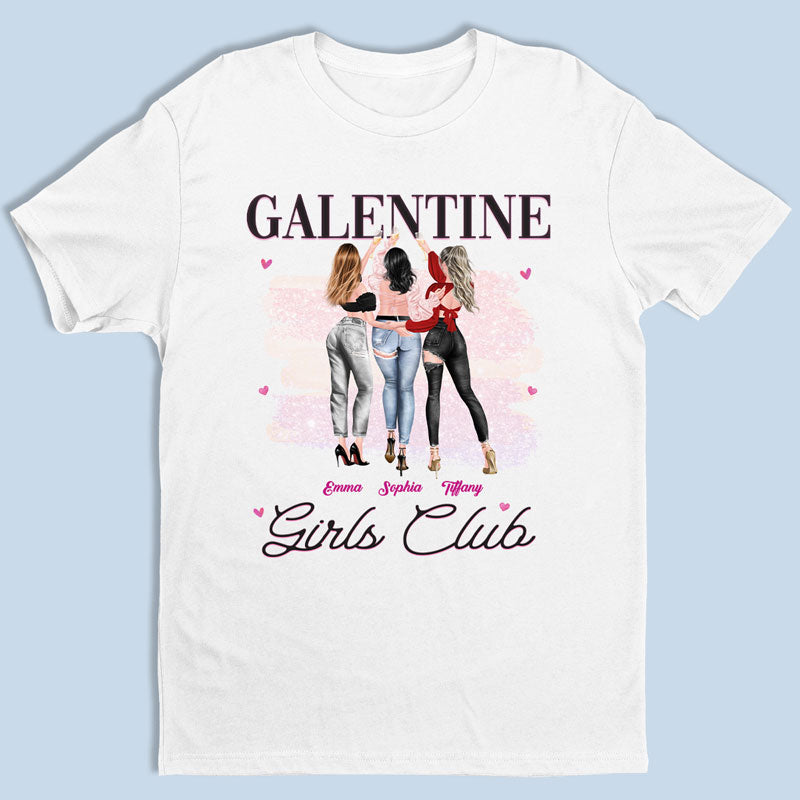 Galentine Girls Club - T-shirt, sweat à capuche et sweat-shirt unisexe personnalisé Bestie - Cadeau de Saint-Valentin pour meilleures amies, meilleures amies, sœurs