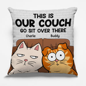 Ceci est mon canapé, va t'asseoir là-bas - Coussin personnalisé pour chat - Cadeau pour les propriétaires d'animaux et les amoureux des animaux